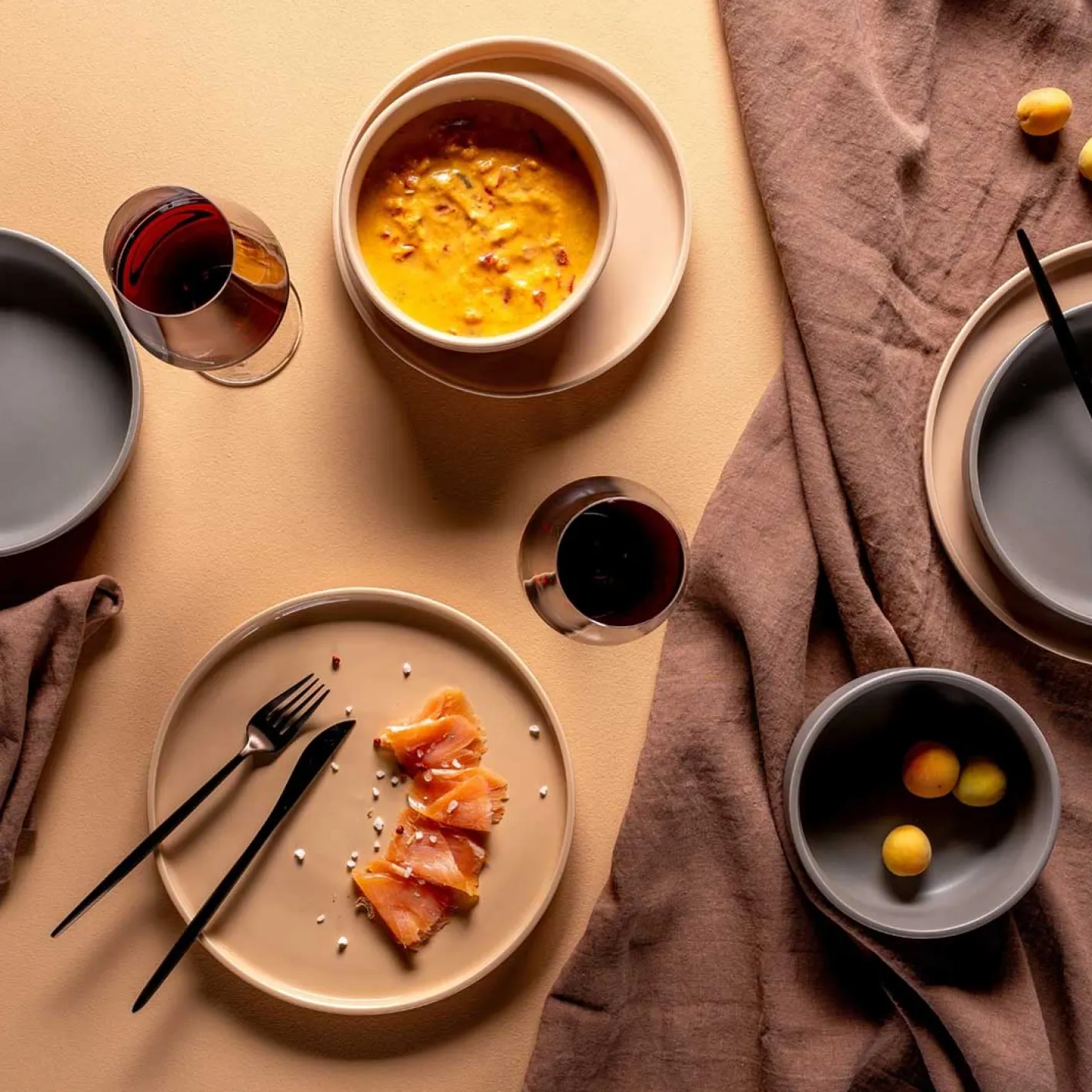 Keramikteller ROMA 22 cm apricot 6er-Set*LEONARDO Outlet