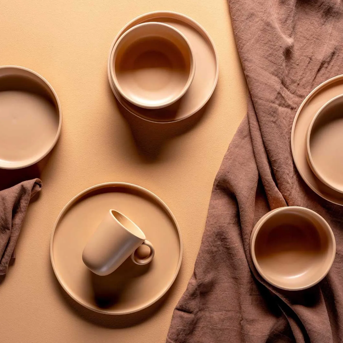 Keramikteller ROMA 22 cm apricot 6er-Set*LEONARDO Outlet