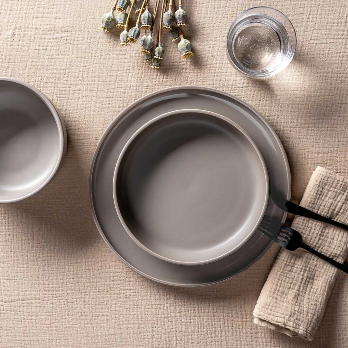 Keramikteller ROMA 27 cm taupe 6er-Set*LEONARDO Hot