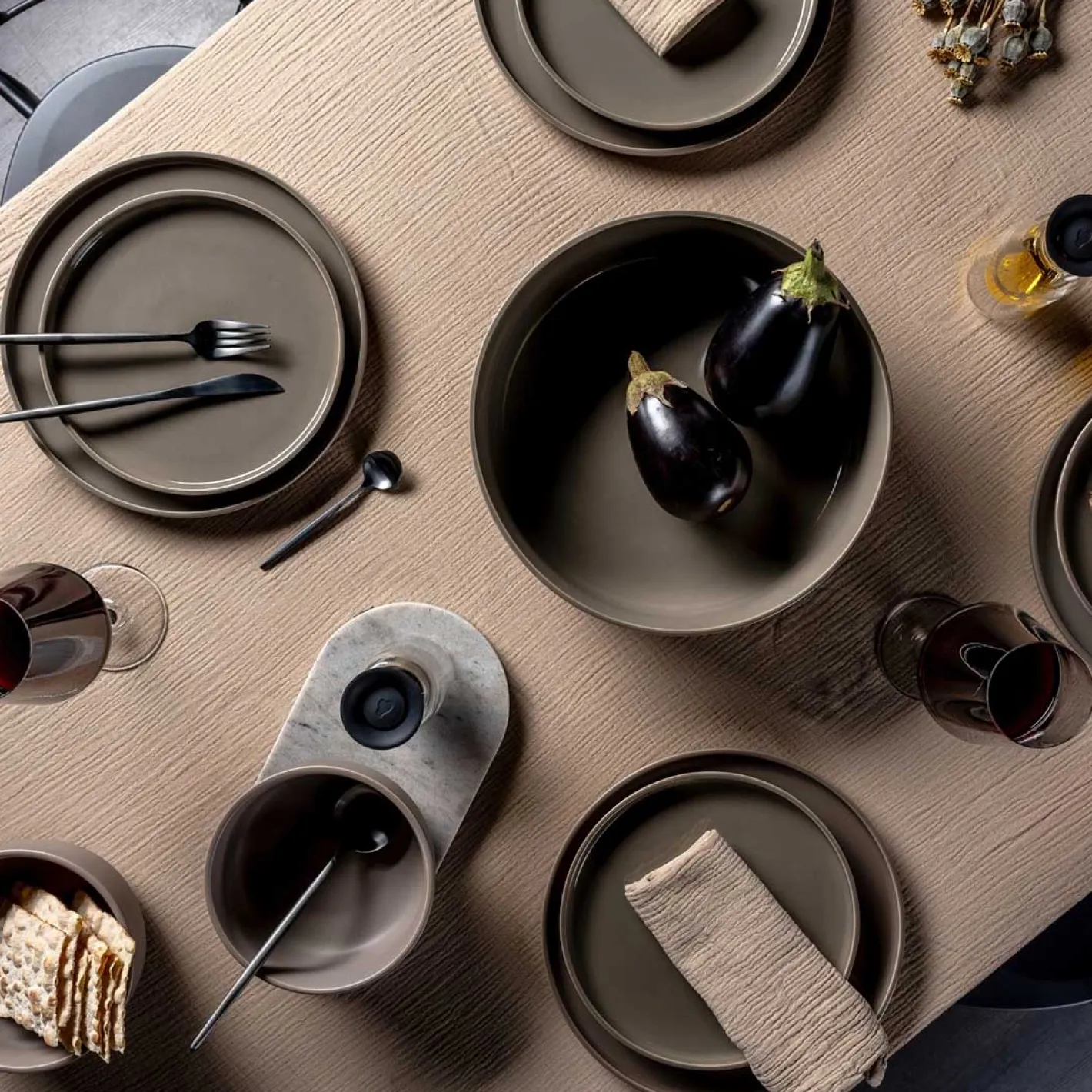 Keramikteller ROMA 27 cm taupe 6er-Set*LEONARDO Hot