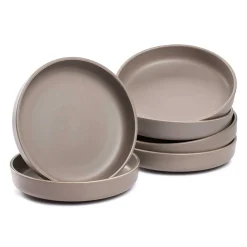 Keramikteller ROMA 20 cm taupe tief 6er-Set*LEONARDO Sale