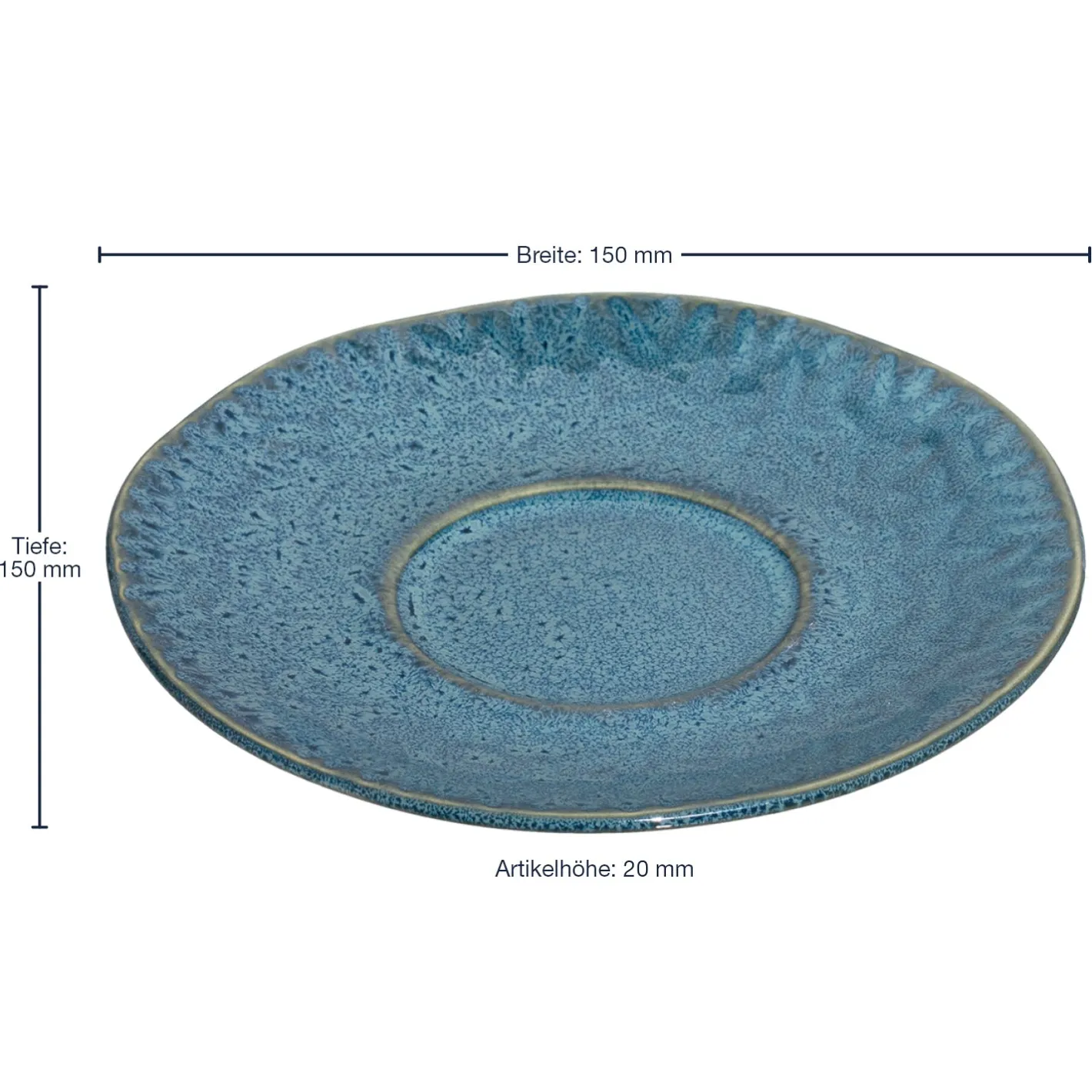 Keramikuntertasse MATERA 15 cm blau 4er-Set*LEONARDO Best