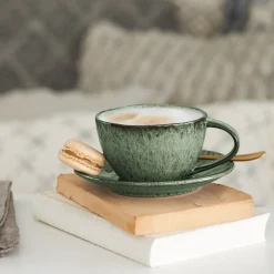 Keramikuntertasse MATERA 15 cm grün 4er-Set*LEONARDO New