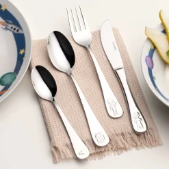 Kinderbesteck BAMBINI AVVENTURA silber 4-teilig*LEONARDO Clearance