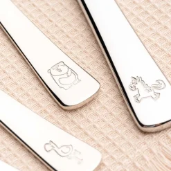 Kinderbesteck BAMBINI 4-teilig silber Panda, Einhorn, Flamingo*LEONARDO Sale