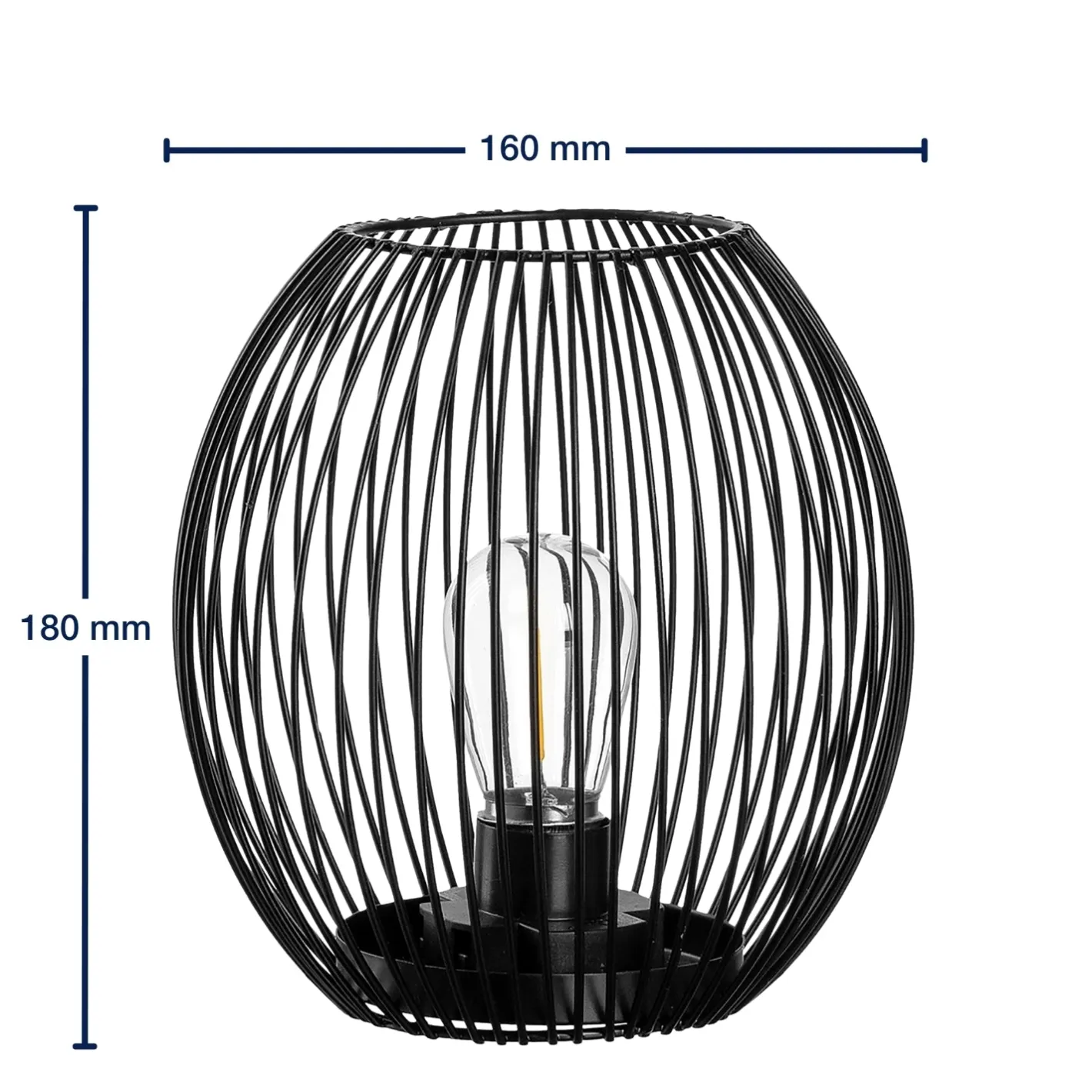 Laterne mit LED CASOLARE 18 cm schwarz*LEONARDO