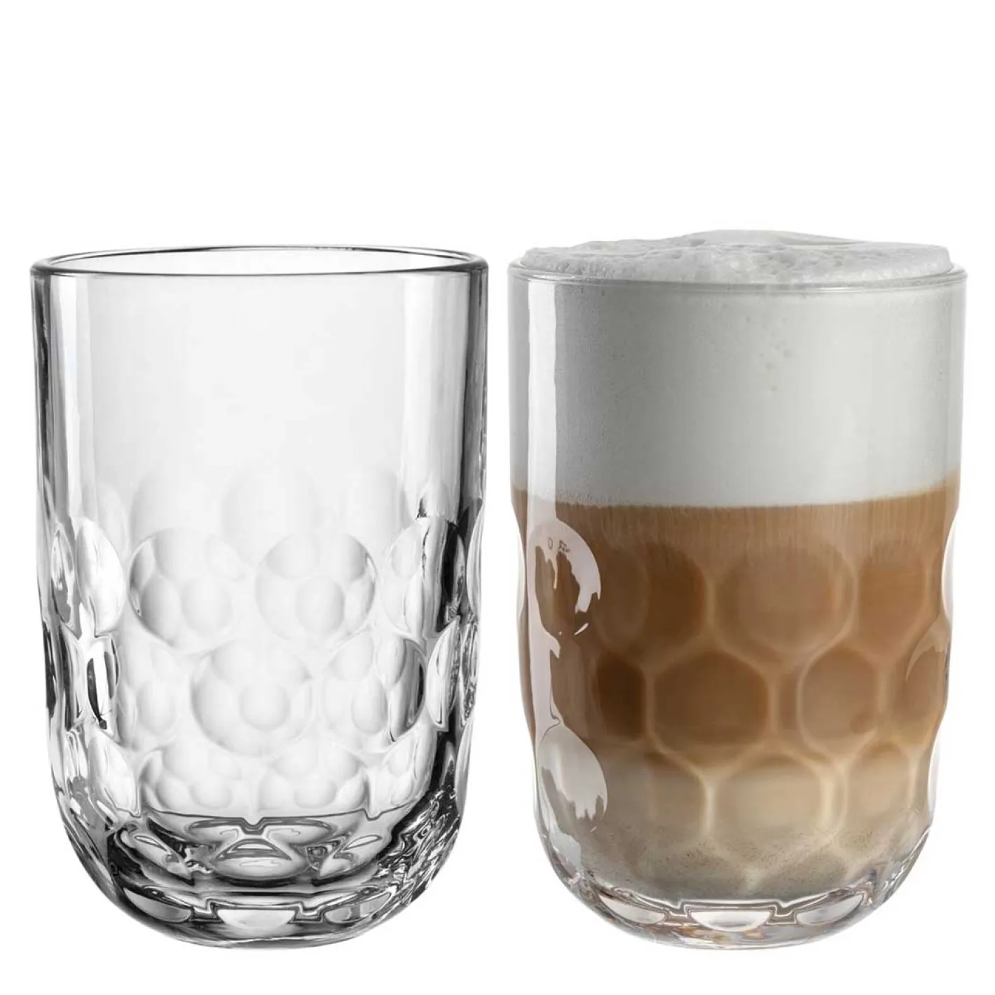 Latte Macchiato Glas GOCCE 380ml 1. Variante 2er-Set*LEONARDO Discount