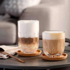 Latte Macchiato Glas GOCCE 380ml 1. Variante 2er-Set*LEONARDO Discount