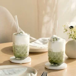 Latte Macchiato Glas GOCCE 380ml 2. Variante 2er-Set*LEONARDO Discount