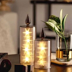 LED Kerze CAPANNA 27 cm grau*LEONARDO Online