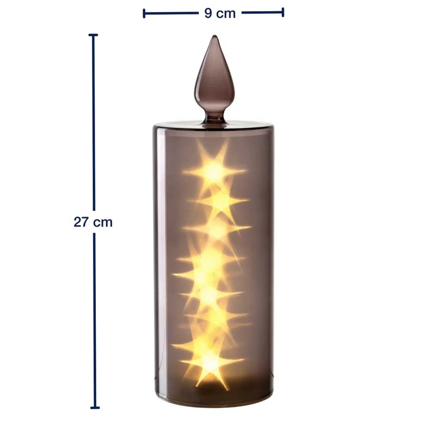 LED Kerze CAPANNA 27 cm grau*LEONARDO Online