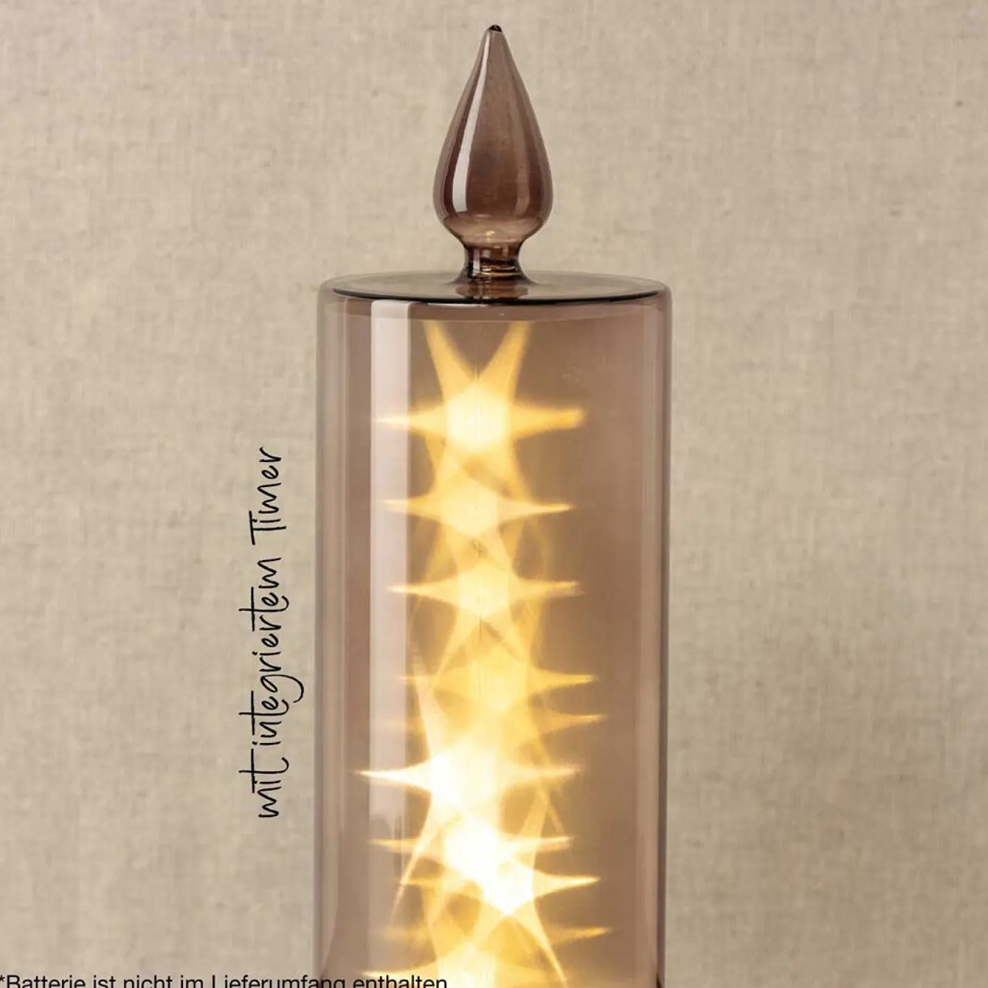 LED Kerze CAPANNA 27 cm grau*LEONARDO Online