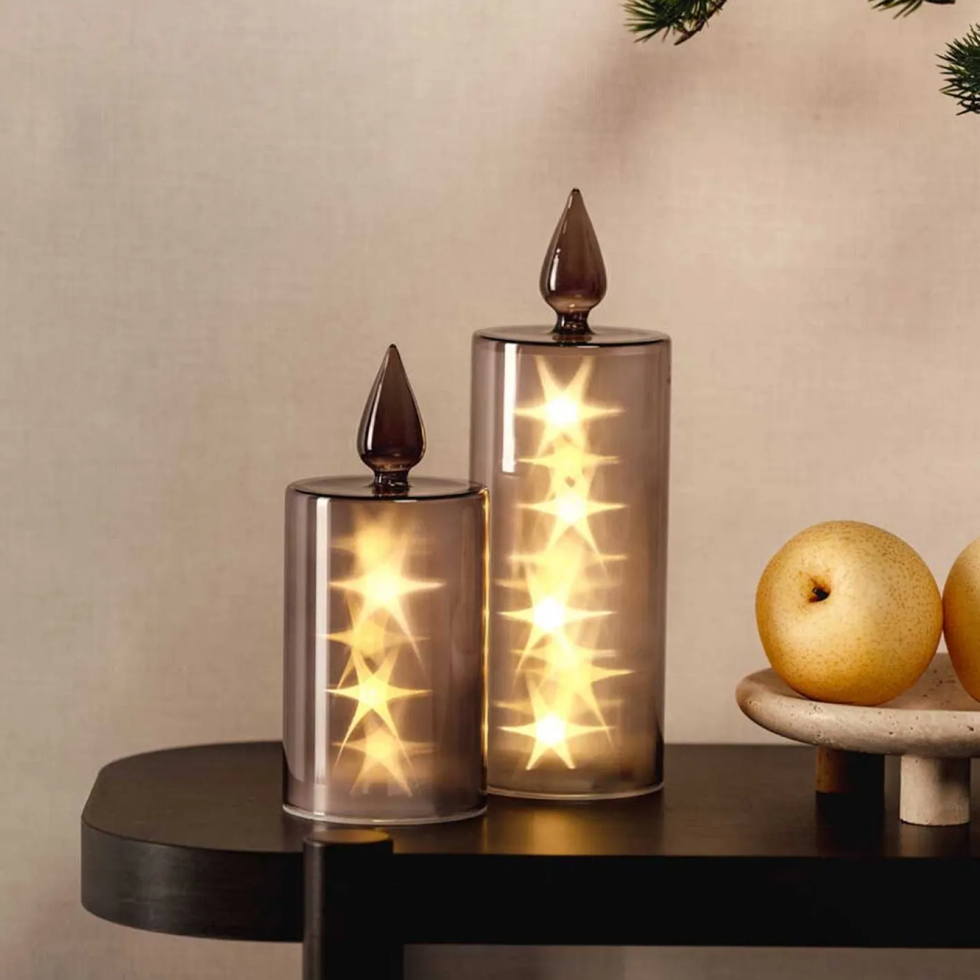 LED Kerze CAPANNA 27 cm grau*LEONARDO Online