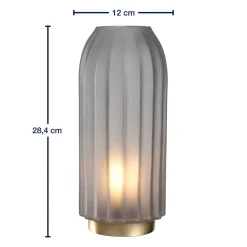 LED Lampe SILENZIO 28 cm grau satiniert*LEONARDO