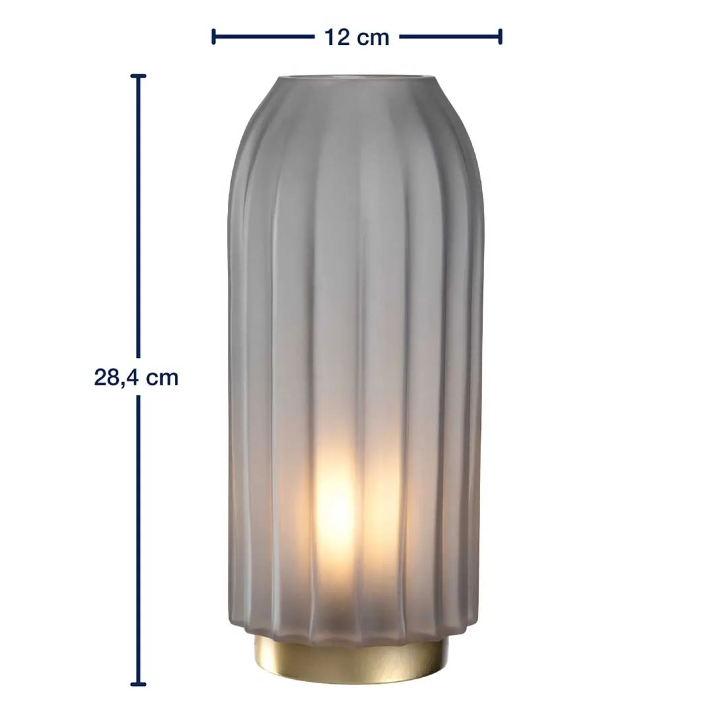 LED Lampe SILENZIO 28 cm grau satiniert*LEONARDO