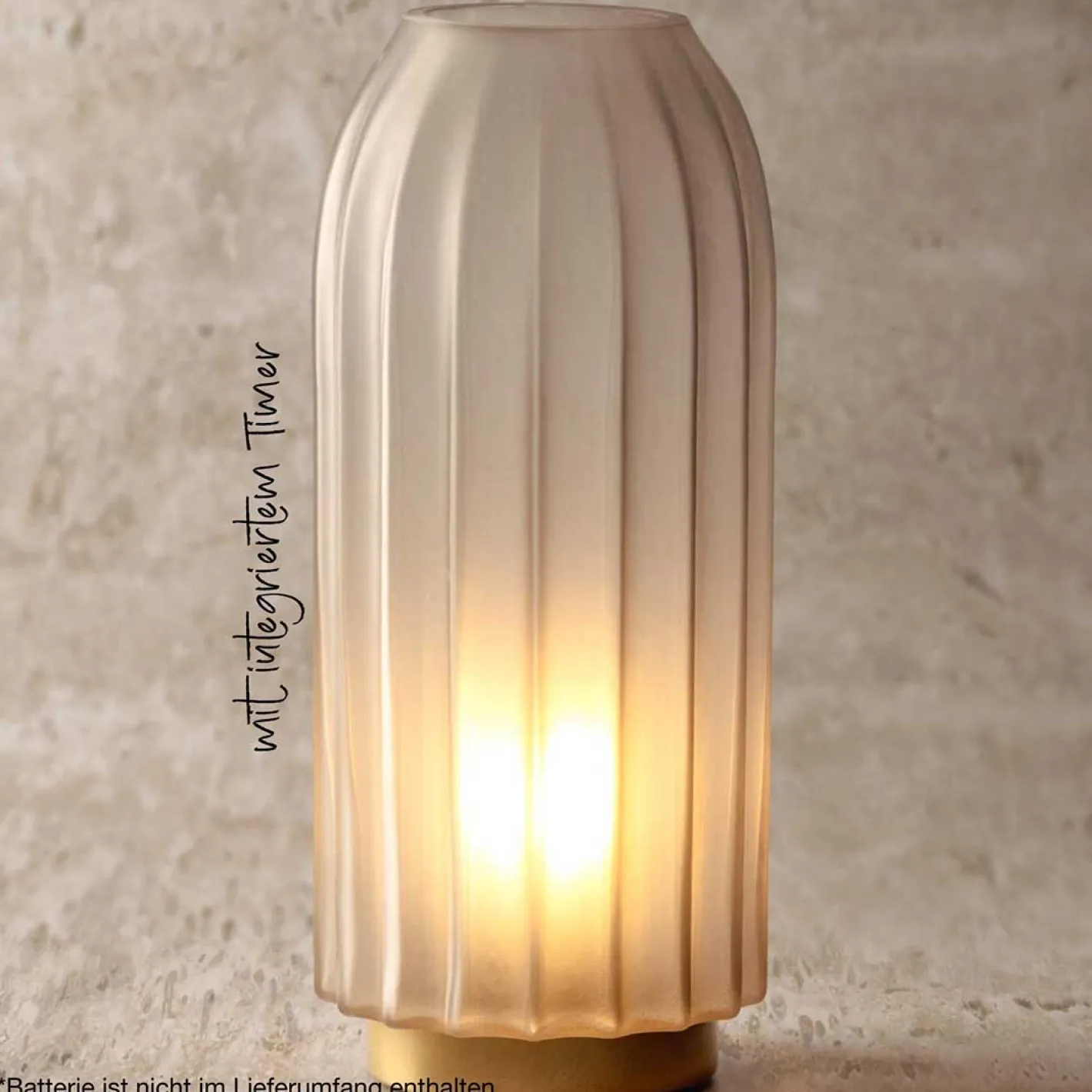 LED Lampe SILENZIO 28 cm grau satiniert*LEONARDO