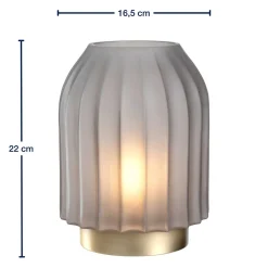 LED Lampe SILENZIO 22 cm grau satiniert*LEONARDO Best