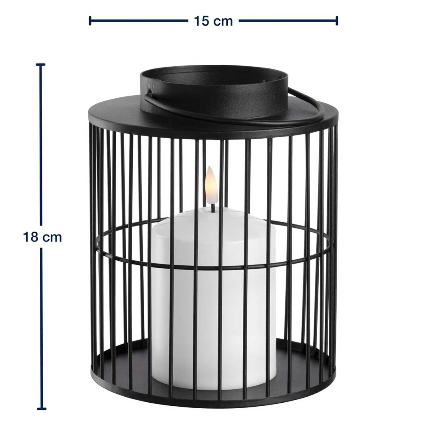 LED Laterne SILENZIO 18 cm schwarz*LEONARDO Discount