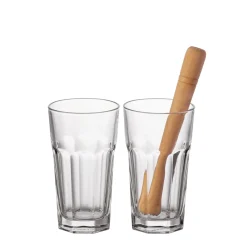 Longdrinkgläser/Stößel BAR 540 ml 3-teilig*LEONARDO Best