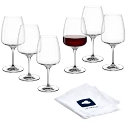 Rotweinglas CESTI 500 ml 6er-Set + Poliertuch*LEONARDO New
