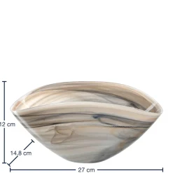 Schale ALABASTRO 27 cm x 15 cm beige/schwarz*LEONARDO Discount