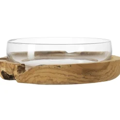 Schale TERRA 39 cm mit Teaksockel*LEONARDO