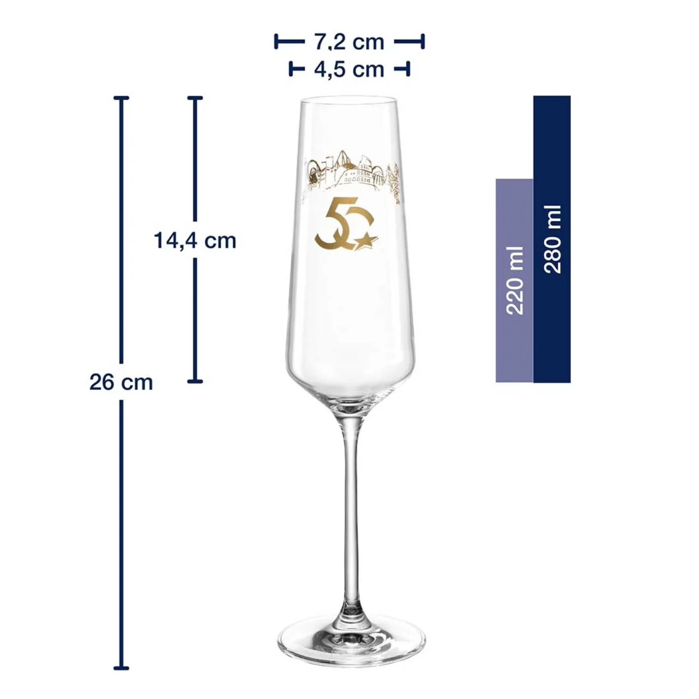Sektglas Europa-Park Silhouette 50 Jahre 280 ml*LEONARDO Discount