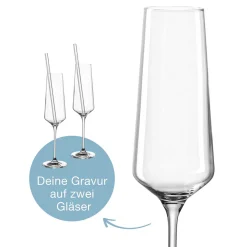 Sektglas Geschenkset PUCCINI 5-teilig 280 ml mit persönlicher Gravur*LEONARDO Outlet