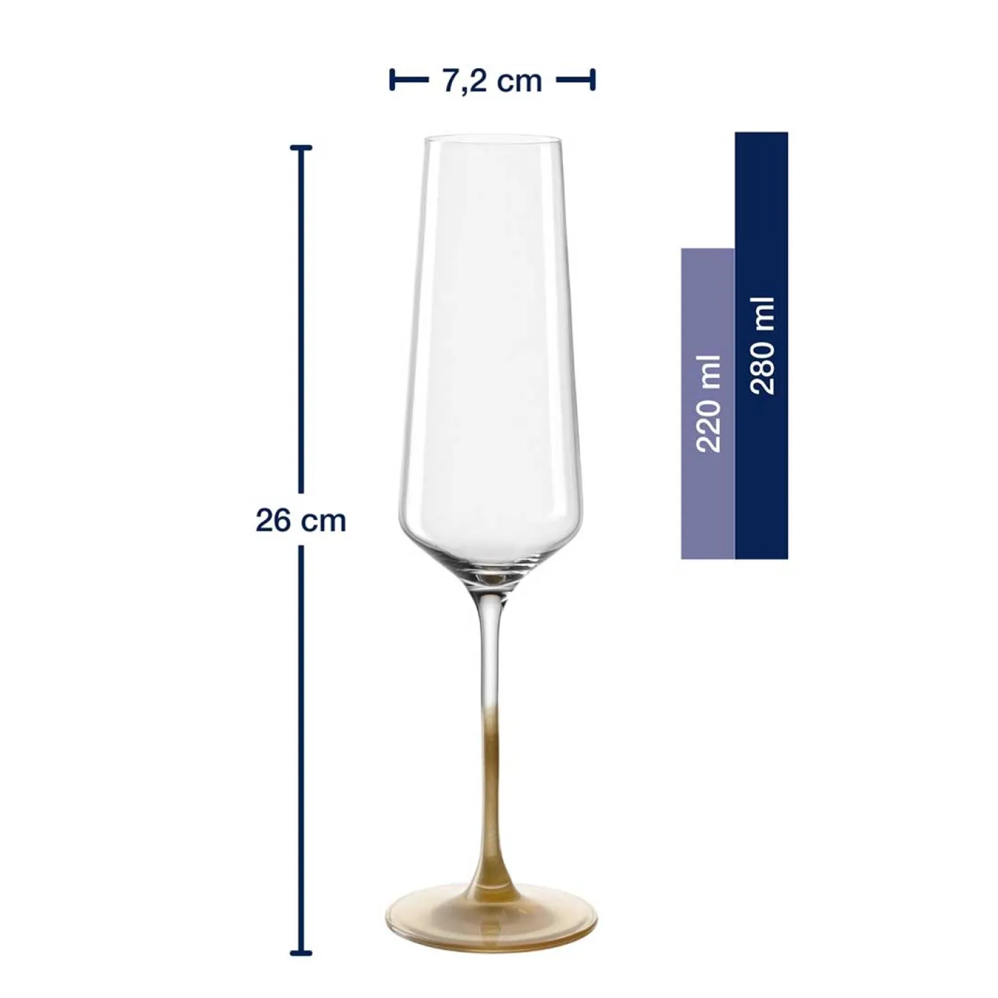 Sektglas PUCCINI 280 ml gold 2er-Set*LEONARDO Best