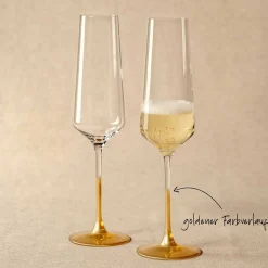 Sektglas PUCCINI 280 ml gold 2er-Set*LEONARDO Best