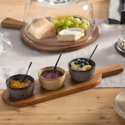 Servierbrett für Dipschälchen MATERA braun 40 cm x 11 cm*LEONARDO Best