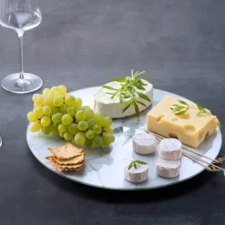 Servierplatte TURN 33 cm weiß Marmoroptik*LEONARDO Online