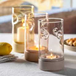 Tischlicht auf Sockel SOLE 19 cm apricot*LEONARDO Clearance