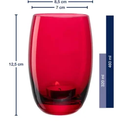 Tischlicht CHEERS 12,5 cm rot mit persönlicher Gravur*LEONARDO Online