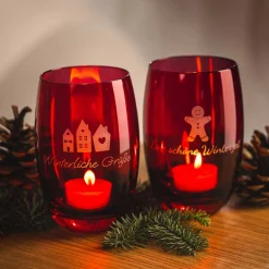 Tischlicht CHEERS 12,5 cm rot mit persönlicher Gravur*LEONARDO Online