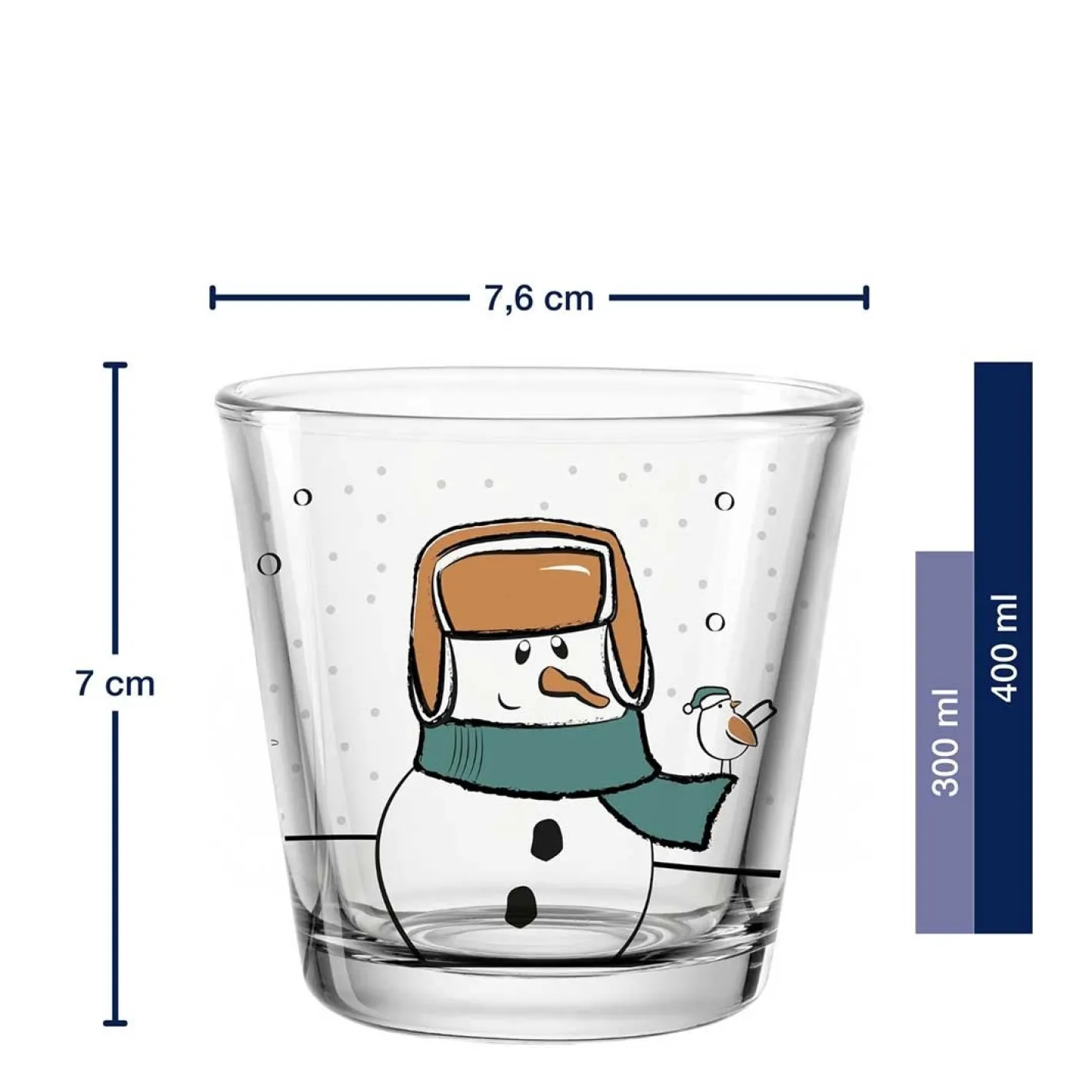 Tischlicht SILENZIO 7 cm Schneemann und Weihnachtsmann 2er-Set*LEONARDO