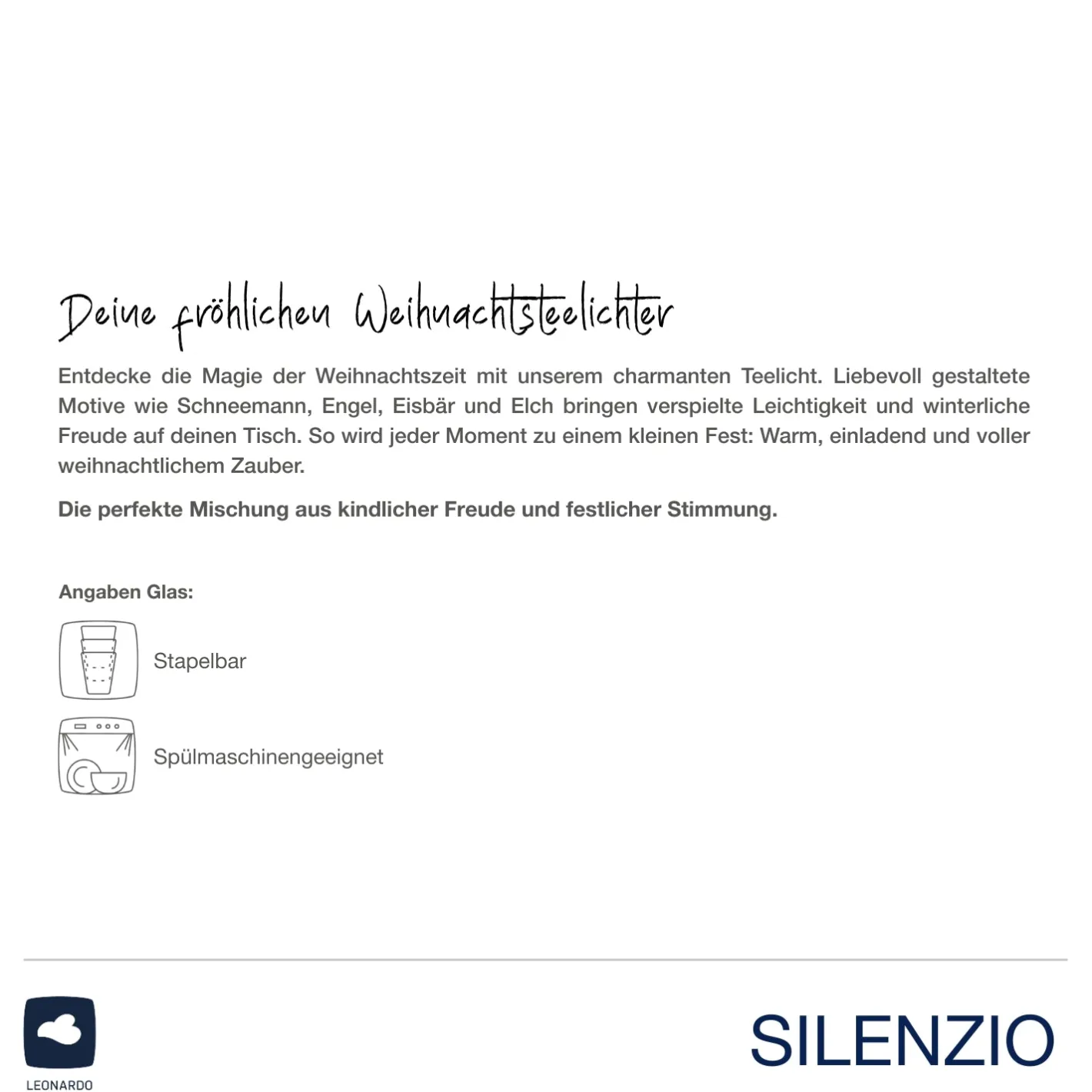 Tischlicht SILENZIO 7 cm Schneemann und Weihnachtsmann 2er-Set*LEONARDO