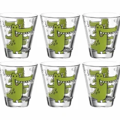 Trinkglas BAMBINI 215 ml Krokodil 6er-Set*LEONARDO