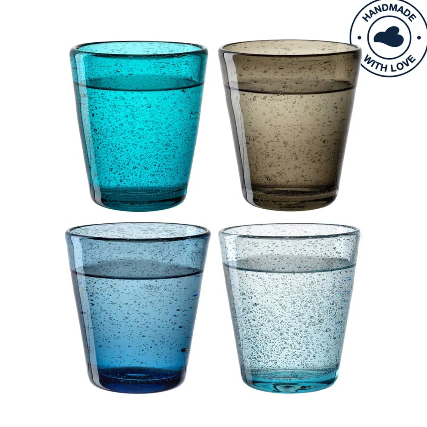 Trinkglas BURANO 330 ml kalte Farben 4er-Set*LEONARDO Best