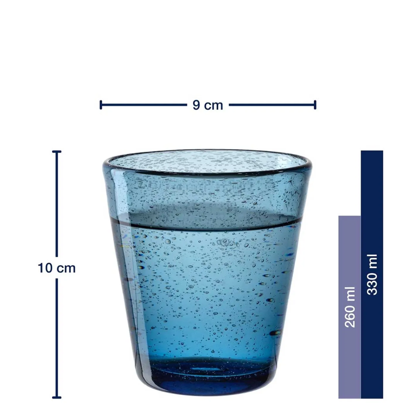 Trinkglas BURANO 330 ml kalte Farben 4er-Set*LEONARDO Best