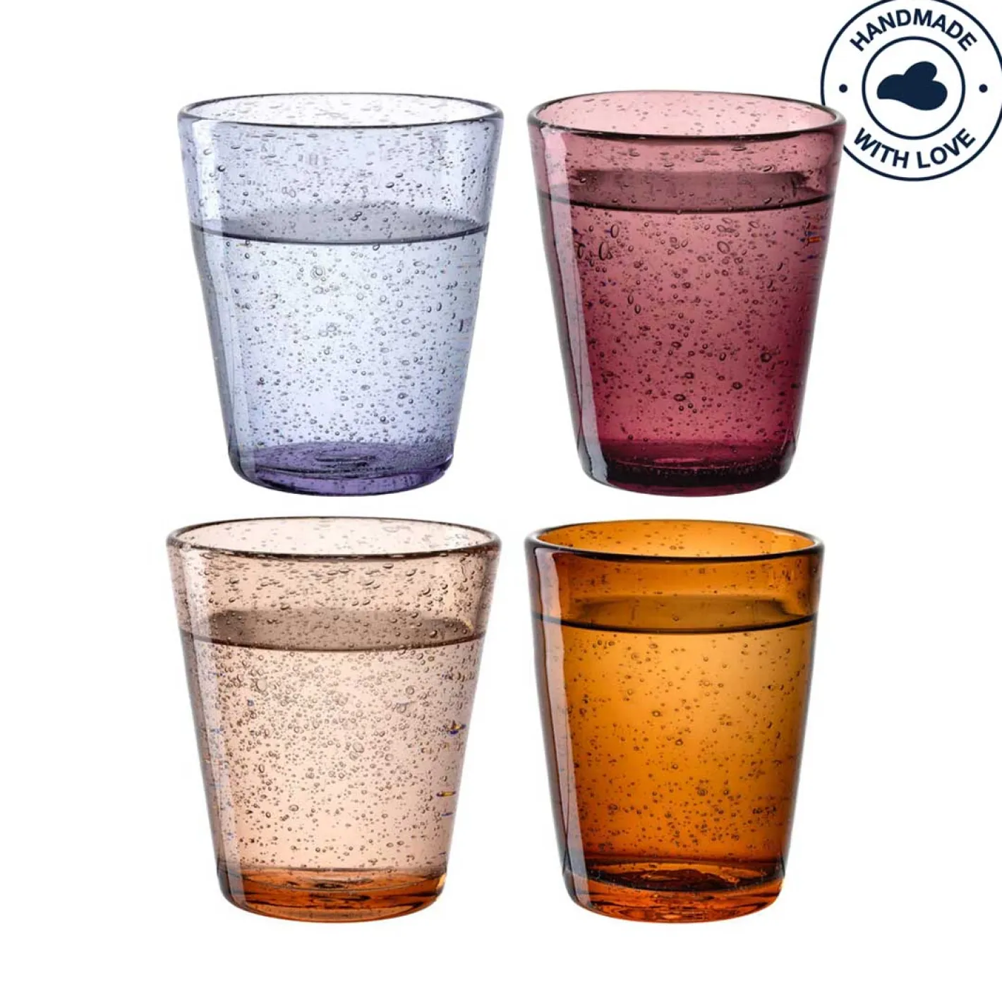 Trinkglas BURANO 330 ml warme Farben 4er-Set*LEONARDO Hot