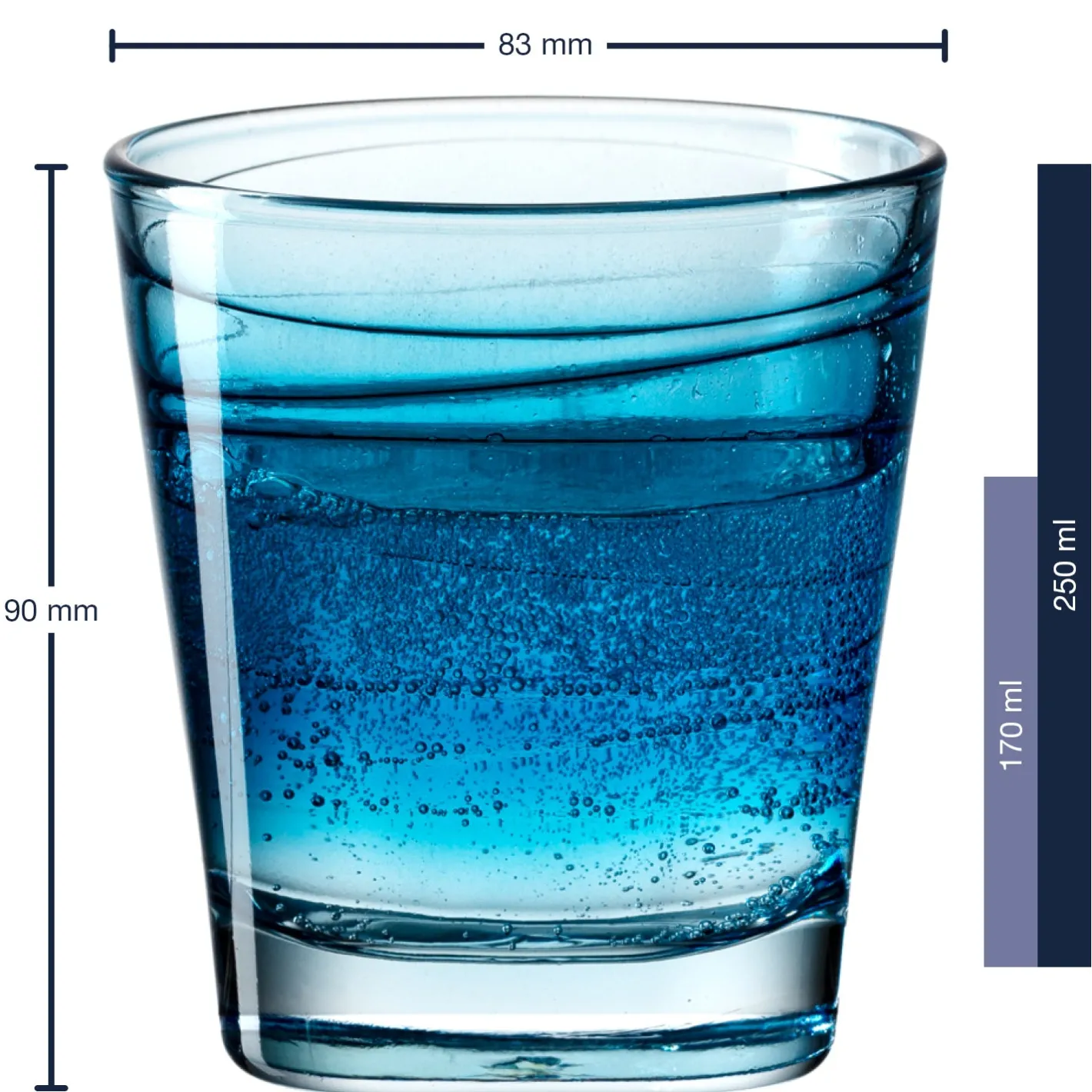 Trinkglas VARIO STRUTTURA 250 ml blau 6er-Set*LEONARDO Clearance