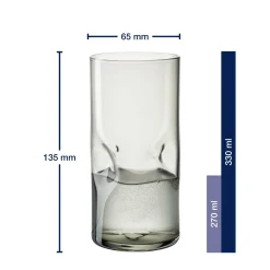 Trinkglas VESUVIO 330 ml grau 4er-Set*LEONARDO Discount