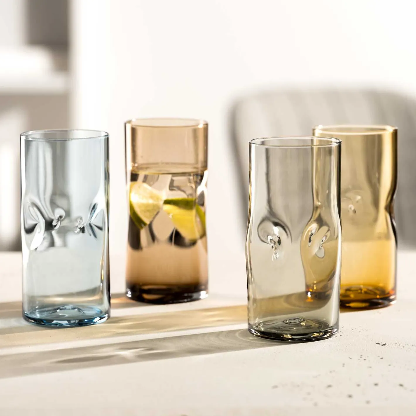 Trinkglas VESUVIO 330 ml grau 4er-Set*LEONARDO Discount