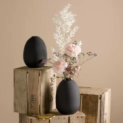 Vase CASOLARE 16 cm schwarz Metall*LEONARDO Discount