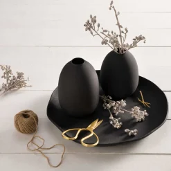 Vase CASOLARE 19 cm schwarz Metall*LEONARDO New