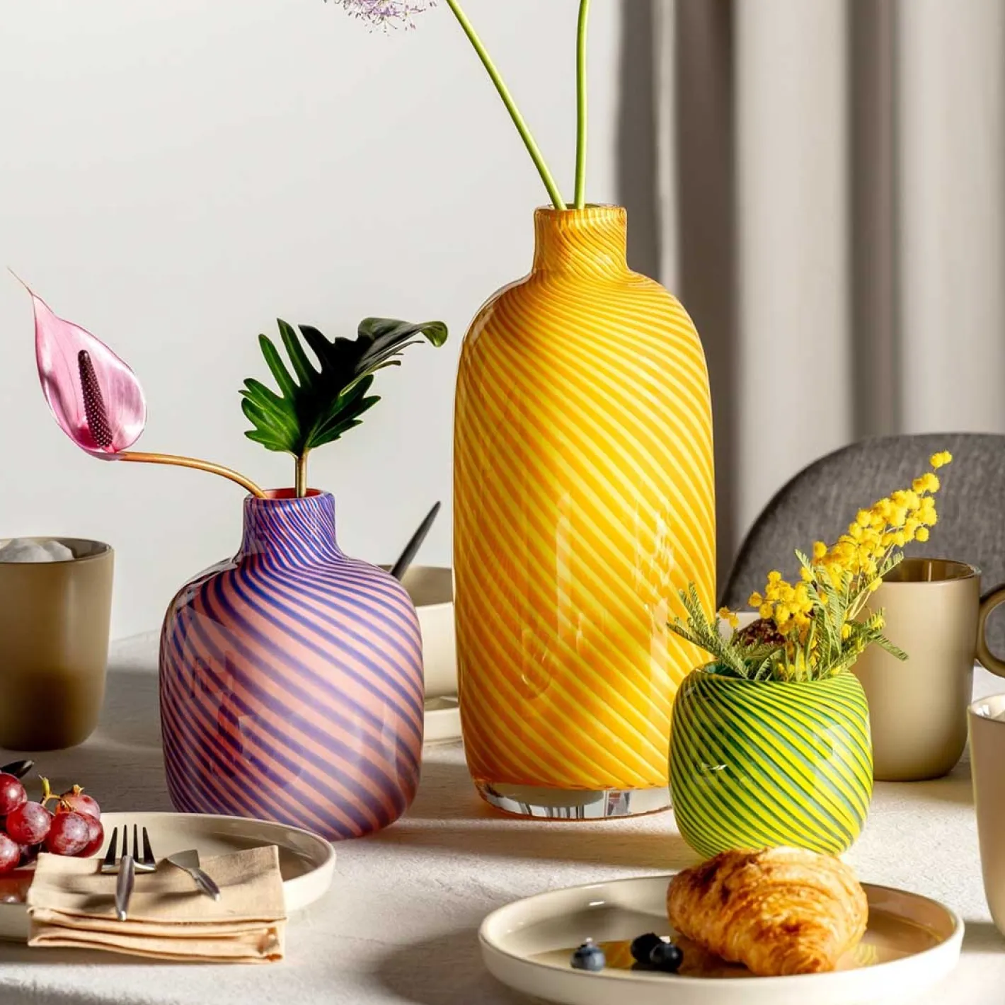 Vase FILO COLORI 32 cm gelb*LEONARDO