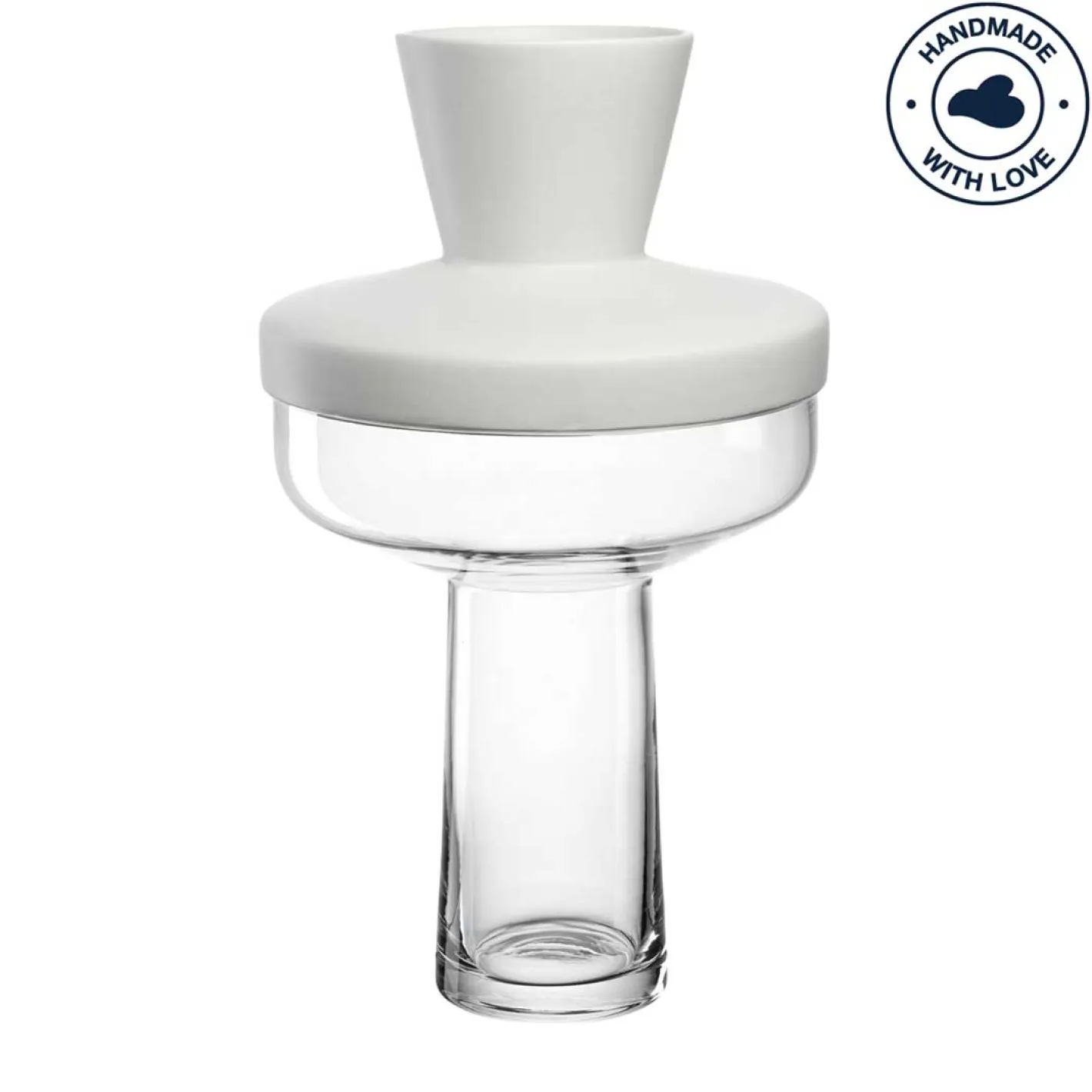 Vase RIVA mit Aufsatz 36 cm weiß*LEONARDO New