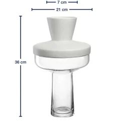 Vase RIVA mit Aufsatz 36 cm weiß*LEONARDO New