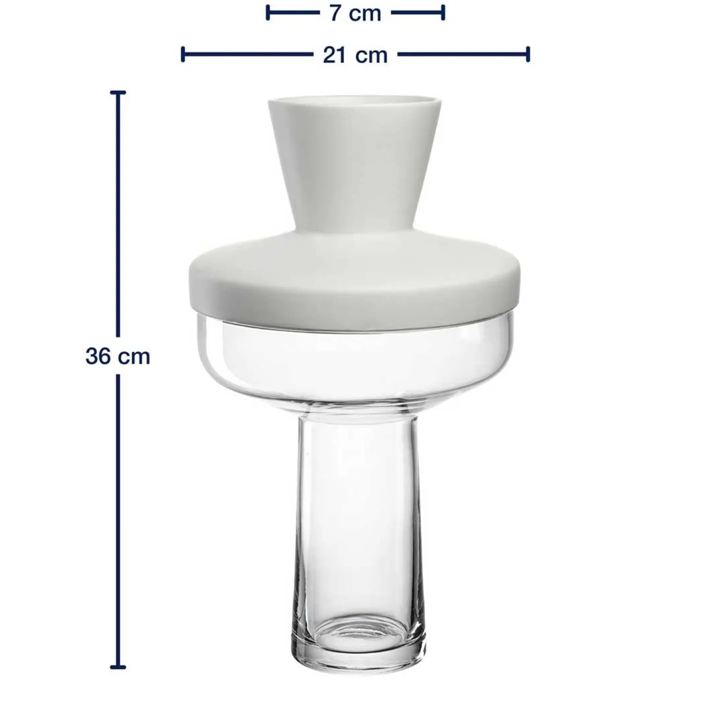 Vase RIVA mit Aufsatz 36 cm weiß*LEONARDO New